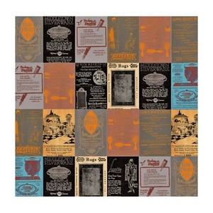 Gift Wrapping Paper, RARE Vintage Old Advertising Design, 25 Sheet Pack, 12"x12" - Picture 1 of 1