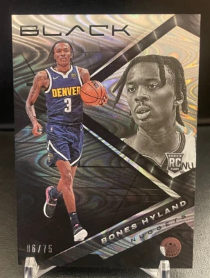 2021-22 Panini Black Bones Hyland RC Silver Foil /75 Rookie Nuggets - Image 1 of 3