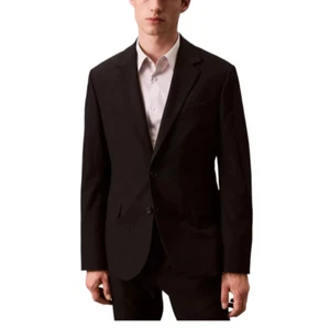 Calvin Klein Mens Slim-fit Suit Jacket Blazer 44S Black Solid Stretch E06797 - Picture 1 of 13