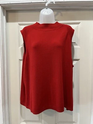 Cato Woman Red Mock Neck Sleeveless Sweater Tank Size 26/28W - Imagem 1 de 4