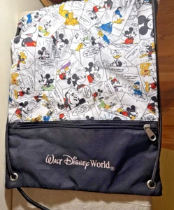 DisneyLand Resort Parks Comic Strip Mickey Mouse Drawstring Cinch Bag Sack Pack - Picture 1 of 9