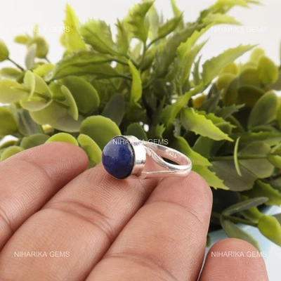 Lapislazzuli Pietra 925 Argento Sterling Nero Friday Nuovo Solitario Ring Gioie - Immagine 1 di 4