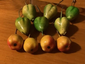 Lot Of 10 Vintage Apples And Pears On Wire - Picture 1 of 3