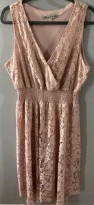 Danny & Nicole Rose Glitter Lace Overlay Trapeze Dress Size 16 - Picture 1 of 6
