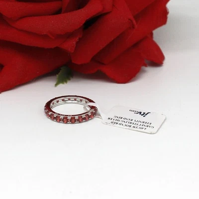 Sterling Silver NWT JTV  Garnet Eternity  Band  Ring Size 9 3.7g CAT RESCUE - Image 1 of 2