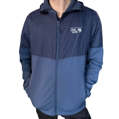 Chaqueta polar acolchada con capucha y cremallera completa Mountain Hardwear azul para hombre M/M Foto 1 de 4