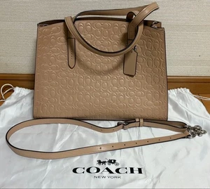 [Excellent+] Coach 51728 Beige Ombré Leather Signature C Embossed Tote Carryall - Picture 1 of 9