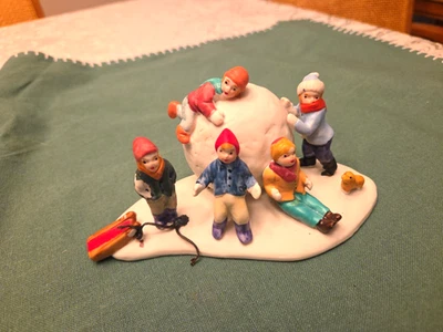 Винтажная коллекционная фарфоровая прогулочная собака сестры Lemax 1994 г.  - Изображение 1 из 2