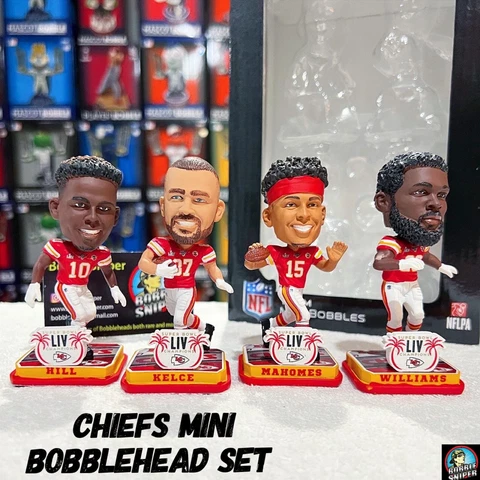 Kansas City Chiefs Super Bowl LIV Champions Mini NFL Bobblehead Set Cover