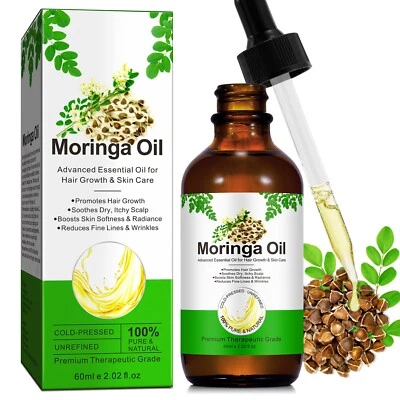 Moringa Oil, Moringa Seed Oil, Organic Cold-Pressed Moringa Oil, Unrefined & Nut - Image 1 of 4