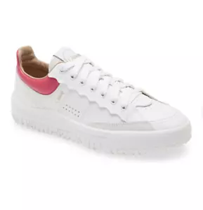 NUEVO EN CAJA $525 CHLOÉ Franckie Zapatilla Baja en Blanco/Rosa - ¡Talla 39! - Imagen 1 de 6