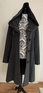 Edler Design ERICH FEND Damen MANTEL Schurwolle KASCHMIR Gr. 42 Grau Kragen TOP - Bild 1 von 6
