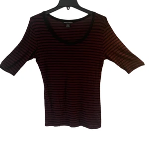Camisa de mujer usada American Dream manga 3/4 púrpura negra talla mediana Fashion Co - Imagen 1 de 6
