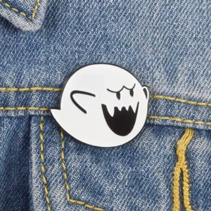 Spilla Boo Ghost Mario Luigi stile vintage videogioco smalto pochette stile retrò  - Foto 1 di 4