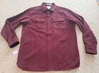 L. L. Bean Chamois Shirt Mens Flannel Long Sleeve Button Up Large 187923 Burgndy