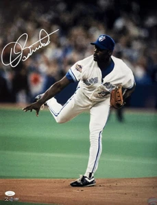 Foto firmada 16x20 de los Blue Jays campeón de la serie mundial DAVE STEWART #1 AUTOMÁTICA - JSA - Imagen 1 de 1