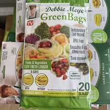 Debbie Meyer Green Bags 20 Bags (8 Med 8Lg 4 XL) Keeps Fruits Vegetables Fresh 
