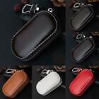 Leather Car Key Chain Bag Smart Key Holder Cover Remote Fob Zipper Case Brown
