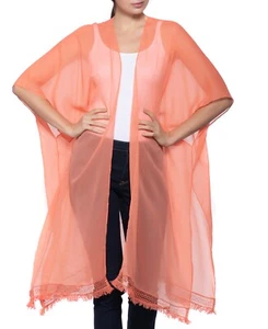 Inc International Concepts Easy Solid Fringe Topper Coral One Size 0068 - Picture 1 of 1