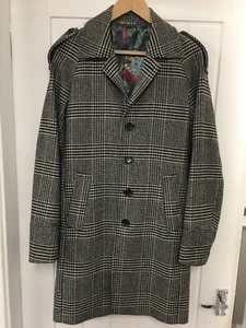 BNWT Gianni Feraud Mens Long Length Check Coat Size XS RRP £350 - Picture 1 of 8