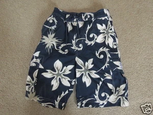 VGC Gap blue flowered unlined swim trunks - boys L 10 - Picture 1 of 1