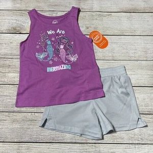Girls Mermaid Outfit Size S (6-6x). NWT! Tank Top & Pull On Shorts. Colorful - Picture 1 of 8