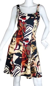 {DRESSBARN} Dress Pattern Multicolor Flare Polyester Blend Dressy Summer ~P-12 - Picture 1 of 4