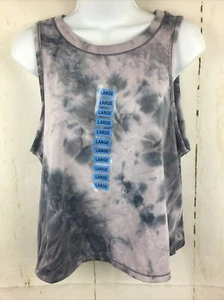 90 Degree by Reflex Women's Sporty”Mellow Pink”Tie Dye Crop Muscle Tank Top Sz.L - Picture 1 of 9