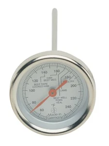 Termómetro analógico de carne de acero inoxidable con mango escala de 2 pulgadas de diámetro - Imagen 1 de 2