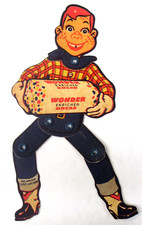 1950's HOWDY DOODY Wonder Bread 7" tall mechanical card stock "marionette"  yy