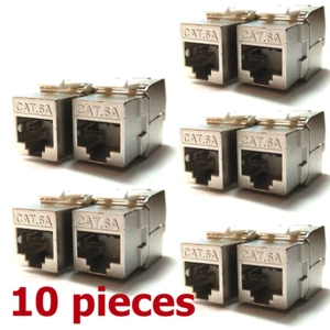 RJ45 Network Module CAT 6A 50u Gold-plated Jack Shielded Wall Socket - 10 Pieces - Bild 1 von 6