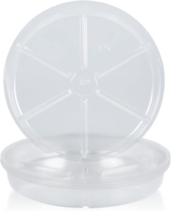 Plastic Plant Saucer Drip Trays For Pots 10 inch 10 Pieces Clear NEW
