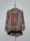 Blue Red Brown Patterned Women?s Zara Shirt Size S 