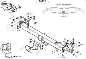Barra de remolque de brida fija Towtrust para Mercedes Benz Clase E Estate 2016 en adelante - Imagen 1 de 8