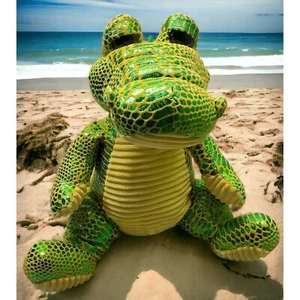 Alligator Stuffed Animal Kellytoy Crocodile Plush Toy Large Green Shiny Scales - Picture 1 of 14