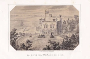 Nienstedten Schillerburg Villa Hamburgo vista litografía litografía 1840 - Imagen 1 de 1