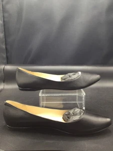 Women’s Size 7.5 Nine West Women's Speakup Pointed Toe Slip-On Ballet Flat Black - Picture 1 of 6