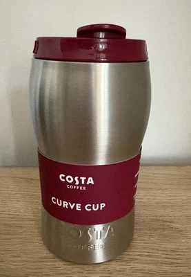 NEW Costa Coffee Stainless Steel Travel Mug Insulated Thermal 450ml Curve Cup - Image 1 of 4