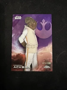 2025 Topps Chrome Star Wars Kamino Purple 71/199 Admiral Ackbar - Picture 1 of 2