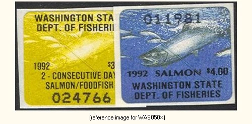HALFPRICEFISH Washington Salmon Stamp Cplt. Set 1992 $3Res,2Day - Image 1 of 1
