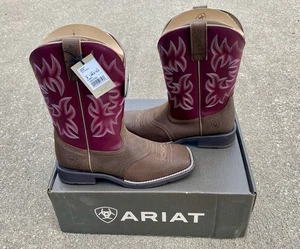 Ariat Delilah Java Burgundy Western Cowgirl Cowboy Boots Women 8 B 10031593 NEW - Picture 1 of 13