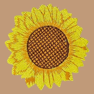 YELLOW SUN FLOWER CUTE SUMMER APPLIQUE V4 IRON ON PATCH 2.0" - Picture 1 of 5