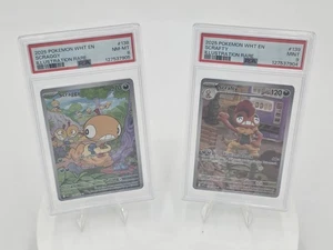2025 POKÉMON WHITE FLARE EN SCRAGGY & SCRAFTY #138 & #139 PSA 8 & PSA 9 IR - Picture 1 of 6