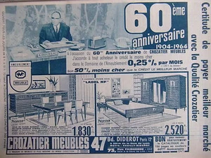 PUBLICITÉ LA QUALITÉ CROZATIER CERTITUDE DE PAYER MEILLEUR MARCHÉ - MEUBLES LIT - Picture 1 of 1