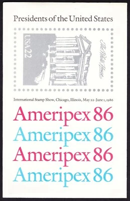 U.S., Sc. Hojas en miniatura President #2216-2219, MNH, en paquete Ameripex '86  Foto 1 de 4