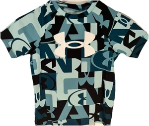 Under Armour Heatgear Youth Extra Small Loose Green Patterned T Shirt - Picture 1 of 9