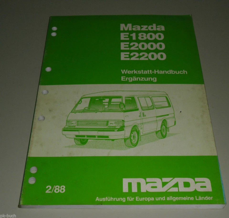 Manual De Taller Mazda E 1800 / E 2000 / E 2200 Suplemento Fecha 02/1988 - Imagen 1 de 1