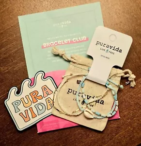 PURA VIDA AUGUST 2024 BAHAMAS STACK BRACELET CLUB BONUS BAG‼️FREE SAME DAY SHIP - Picture 1 of 3