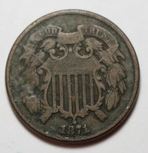 1871 Two Cent M1458 - Picture 1 of 2