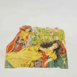 1890s Lion Coffee Sleeping Beauty Trade Card Paper Doll Cut Out Die cut - Picture 1 of 4